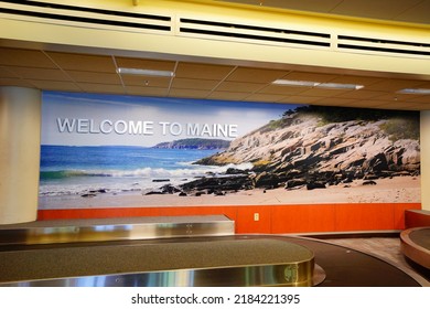 Portland, Maine, USA - 07 03 2022: The Portland International Jetport (PWM) Airport