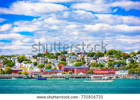 Portland, Maine, USA coastal townscape.