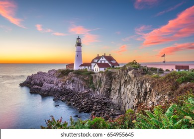 Portland, Maine, USA at Portland Head Light. - Shutterstock ID 654955645