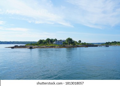 PORTLAND, ME -12 AUG 2020- View Of Islands In The Casco Bay, Portland, Maine, United States.