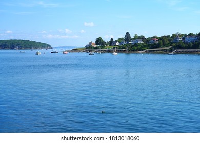 PORTLAND, ME -12 AUG 2020- View Of Islands In The Casco Bay, Portland, Maine, United States.