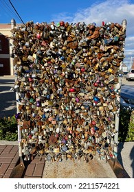 Portland, ME, 9.4.22 - The Remains Of The Love Locks Wall In Downtown Portland.