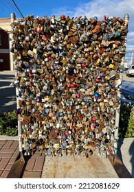 Portland, ME, 9.4.22 - The Remains Of The Love Locks Wall In Downtown Portland.