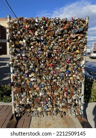 Portland, ME, 9.4.22 - The Remains Of The Love Locks Wall In Downtown Portland.