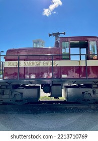 Portland, ME, USA, 9.1.22 - The Locomotive Of The Maine Narrow Gauge Railroad.