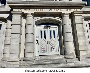 Portland, ME, USA, 9.2.2 - The Front Of The US Custom House In Downtown Portland.