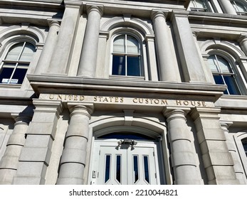 Portland, ME, USA, 9.2.2 - The Front Of The US Custom House In Downtown Portland.