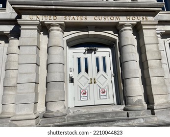 Portland, ME, USA, 9.2.2 - The Front Of The US Custom House In Downtown Portland.