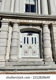 Portland, ME, USA, 9.2.2 - The Front Of The US Custom House In Downtown Portland.