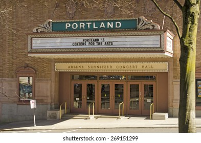 Portland, OR, USA - February 21, 2014: Arlene Schnitzer Concert Hall, Portland Center For The Performing Arts, South Park Blocks