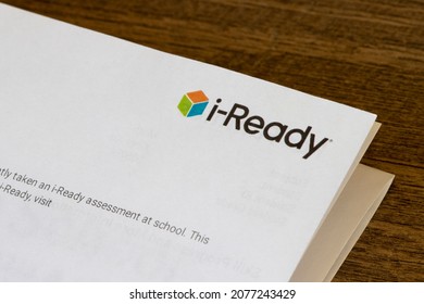 Portland, OR, USA - Oct 30, 2021: Closeup Of The Logo On An I-Ready Report With Assessment Scores. I‑Ready Is A Comprehensive Assessment And Instruction Program Developed By Curriculum Associates LLC.