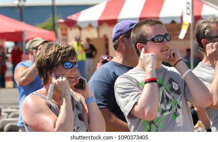 Portland, Oregon - 8/21/2011:  People In The Viewing Area At The Hillsboro Airport Wataching The Various Airplanes Perform At The Portland Air Show.