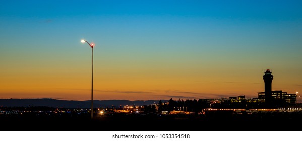 Portland, Oregon 8/24/2017 Portland International Airport (PDX) At Dusk.