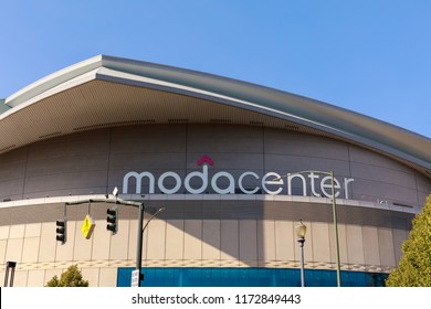 Portland, Oregon - Aug 29, 2018 : Moda Center, Sports Arena In Portland City