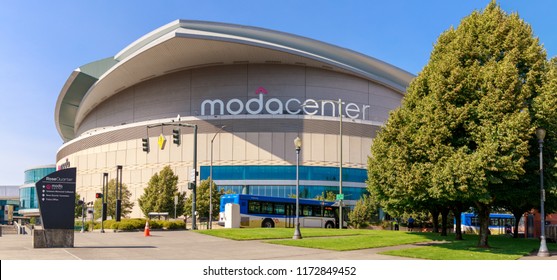 Portland, Oregon - Aug 29, 2018 : Moda Center, Sports Arena In Portland City