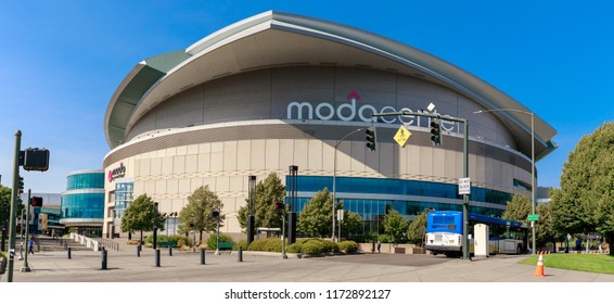 Portland, Oregon - Aug 29, 2018 : Moda Center, Sports Arena In Portland City