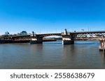 Portland, Oregon Burnside Bridge Over Willamette River