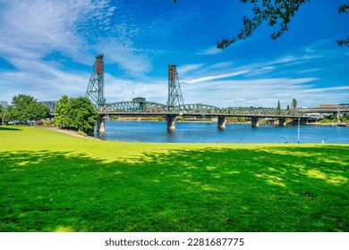 Portland, Oregon. Hawthorne Bridge on a summer sunny day - Powered by Shutterstock