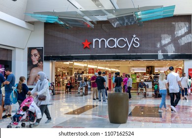 Portland, Oregon - May 21, 2018 : Macy's Department Store At Washington Square, Shopping Mall In Portland