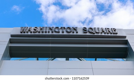 Portland, Oregon - May 21, 2018 : Logo Of Washington Square, Shopping Mall In Portland