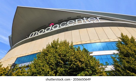 PORTLAND, OREGON - SEPTEMBER 1, 2021:  Moda Center, Multi-purpose Sports Arena In Portland, Oregon And Home Of The Portland Trail Blazers