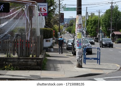 Portland, Oregon / United States - April 26, 2020: United States Postal Service (USPS) Mail Delivery.