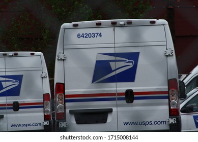 Portland, Oregon / United States - April 26, 2020: United States Postal Service (USPS) Mail Delivery.