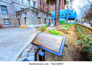 Portland, Oregon, United States - Dec 19, 2017 : Garden Sign At Portland City Hall