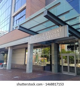 Portland, Oregon, United States, July 27, 2019. Afternoon shot of the Academic and Student Recreation Center at Portland State University.