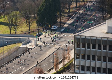 Portland, Oregon / United States - March 17 2019: Shamrock Run 