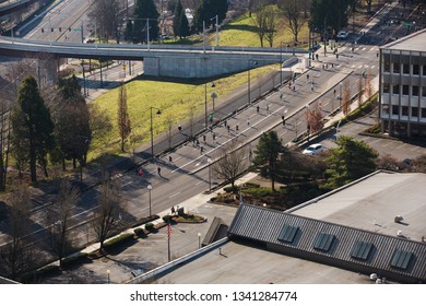 Portland, Oregon / United States - March 17 2019: Shamrock Run 