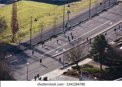 Portland, Oregon / United States - March 17 2019: Shamrock Run 