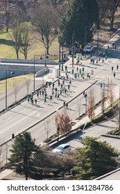 Portland, Oregon / United States - March 17 2019: Shamrock Run 