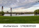 Portland, Oregon / Willamette County April 28, 2020: Peaceful Tom McCall Waterfront Park