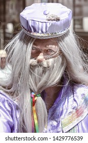 Portland, Oregon/USA - 06/16/2019: A Color Image Of Harry Potter's Albus Dumbledore Celebrating The Portland, Oregon 2019 Gay Pride Parade.