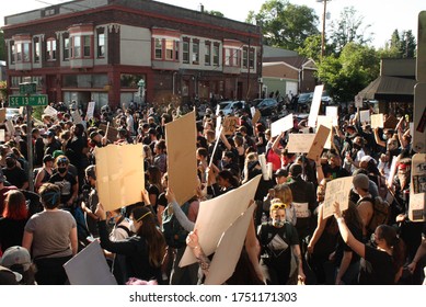 Portland (PDX), OR / United States - June 2, 2020: Protesters Rally In Support Of #BlackLivesMatter, And Against Police Brutality And Racism.