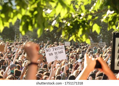 Portland (PDX), OR / United States - June 2, 2020: Protesters Rally In Support Of #BlackLivesMatter, And Against Police Brutality And Racism.