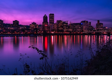 Portland reflections at sunset