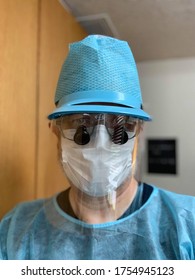 PORTLAND, UNITED STATES - May 18, 2020: A Dentist Anxiously Awaits N95 Mask Shortages To Normalize