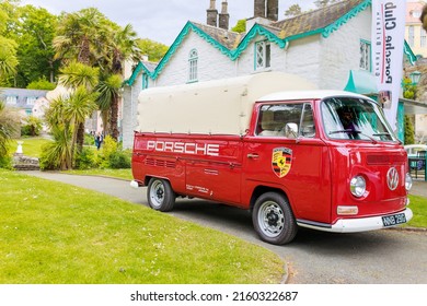 Portmeirion, UK - 05.15.22: Red Porsche Van On Porsche Club Great Britain