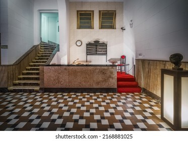 Porto Alegre, Brazil - May 12, 2022: Reception Of Former Hotel Majestic At Casa De Cultura Mario Quintana (Mario Quintana House Of Culture) - Porto Alegre, Rio Grande Do Sul, Brazil