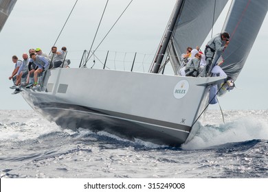 PORTO CERVO - 9 SEPTEMBER: Maxi Yacht Rolex Cup Sail Boat Race, On September 9 2015 In Porto Cervo, Italy