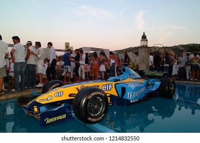 Porto Cervo, Olbia, Sardinia / Italy - 07/25/2004 : The Pool Of The Flavio Briatore Billionaire Club With The Renault F1