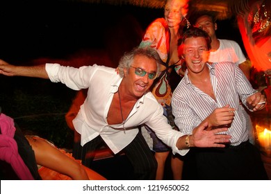 Porto Cervo, Olbia/Italy - 08/08/2004: Flavio Briatore In His Local Billionaire Club In Porto Cervo, Sardinia Island