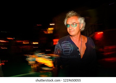 Porto Cervo, Olbia/Italy - 08/08/2004: Flavio Briatore Portrait In His Local Billionaire Club In Porto Cervo, Sardinia Island