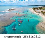 Porto de Galinhas - aerial view of Porto de Galinhas beach and its natural pools at low tide