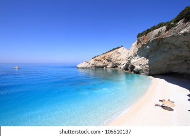 Porto Katsiki Beach In Lefkada Island, Greece