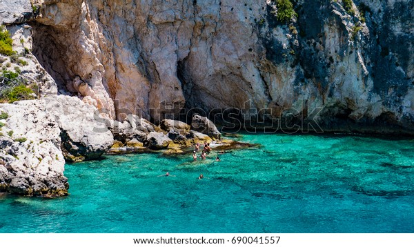 Porto Limnionas Beach On Zakynthos Island Stock Photo Edit