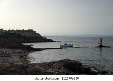 Porto Palo Sicily Migrants Landing Zone Beach Boat