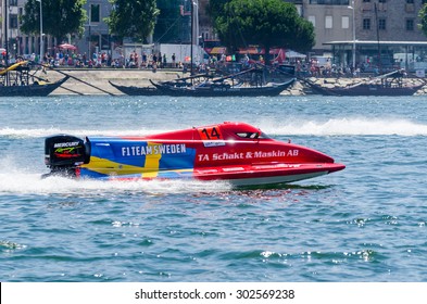 PORTO, PORTUGAL - AUGUST 1, 2015: Jonas Andersson (SWE) During The U.I.M. F1H2O World Championship In Porto, Portugal.